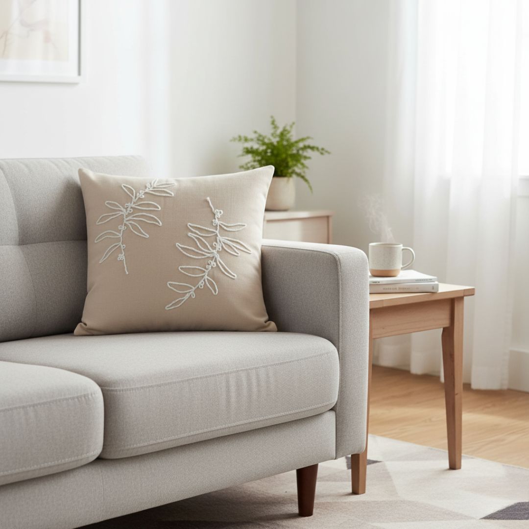 Dark blue decorative pillow - with insert - 45x45 cm