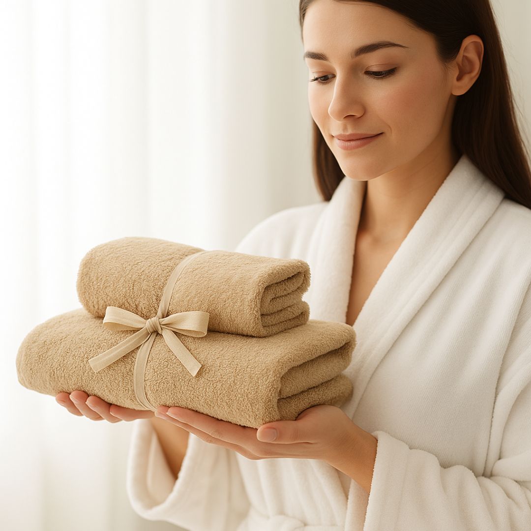 Beige terry towel - 450 gr/m2