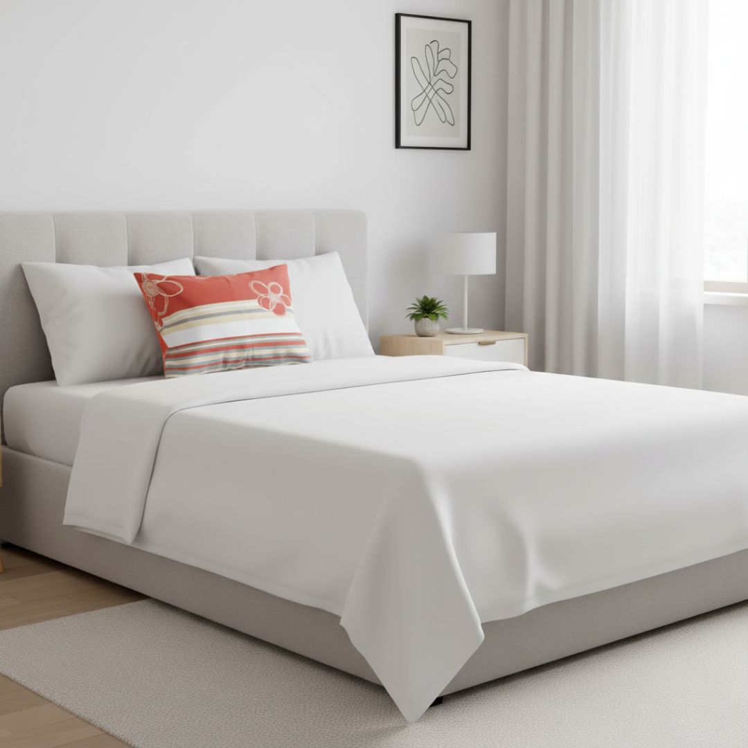 Pamut párnahuzat - Barna/Bézs virágos