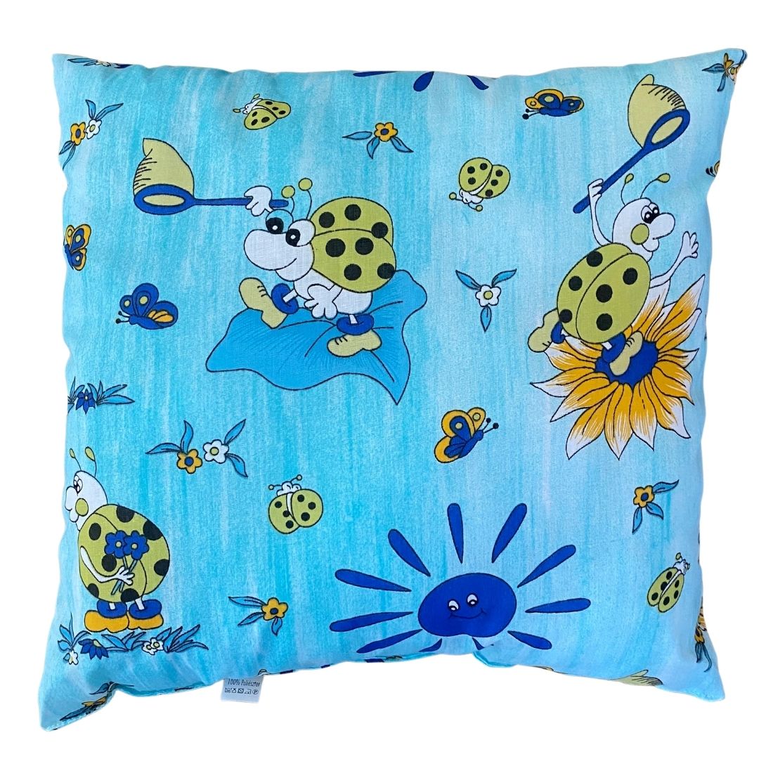 Blue ladybug cushion - 40x40 cm