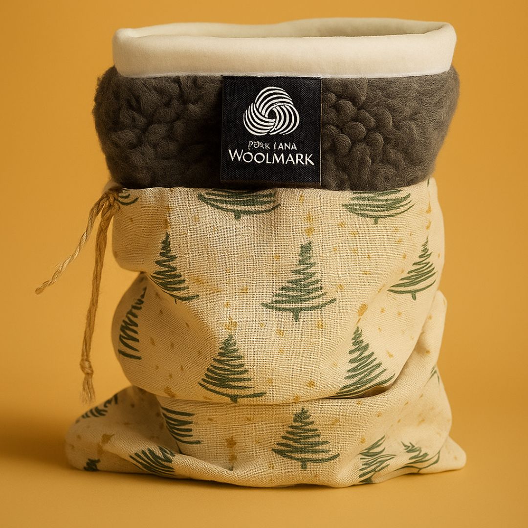 Wool kidney warmer - 20x55 cm - medium - gray checkered