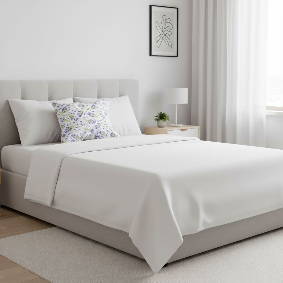 Cotton pillowcase - Lavender pattern