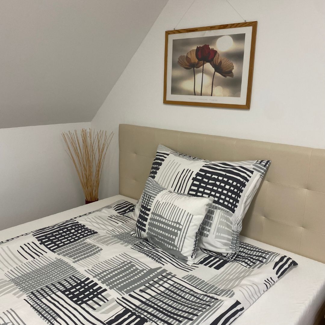 Flannel pillowcase - Grey/white