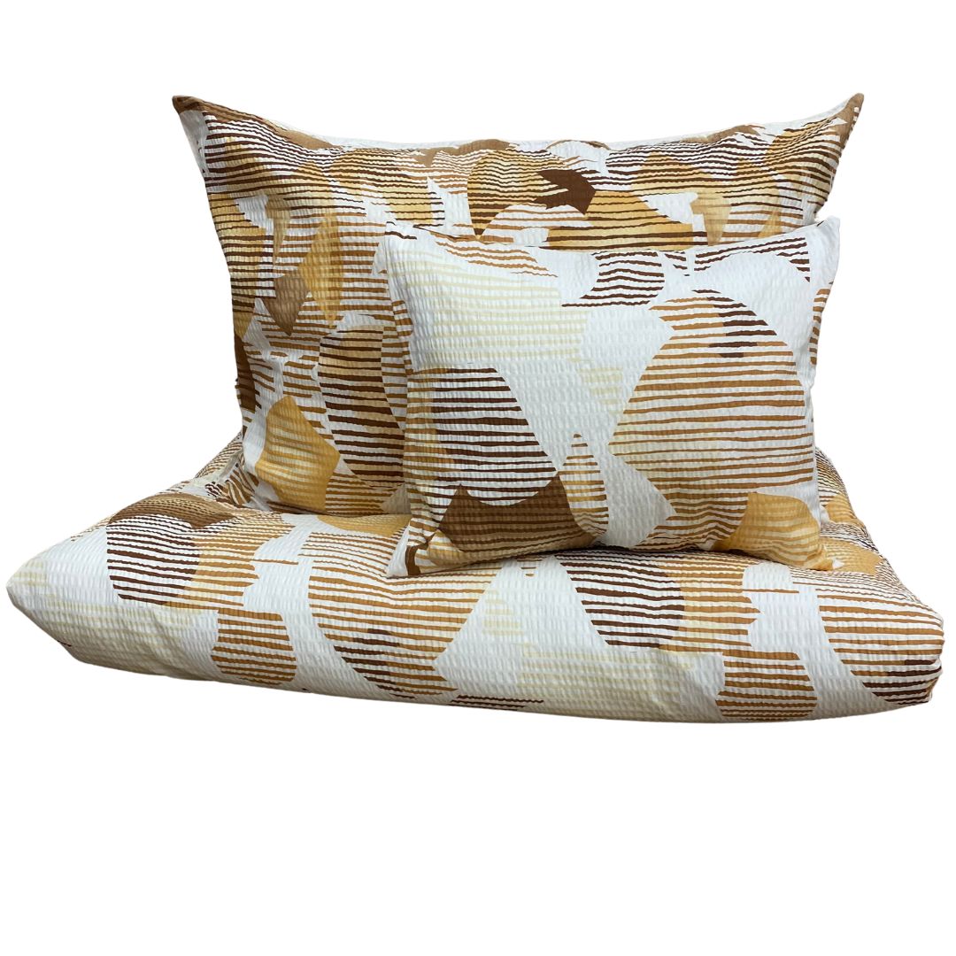 Krepp-Bettwäsche 3er-Set - Erdfarben