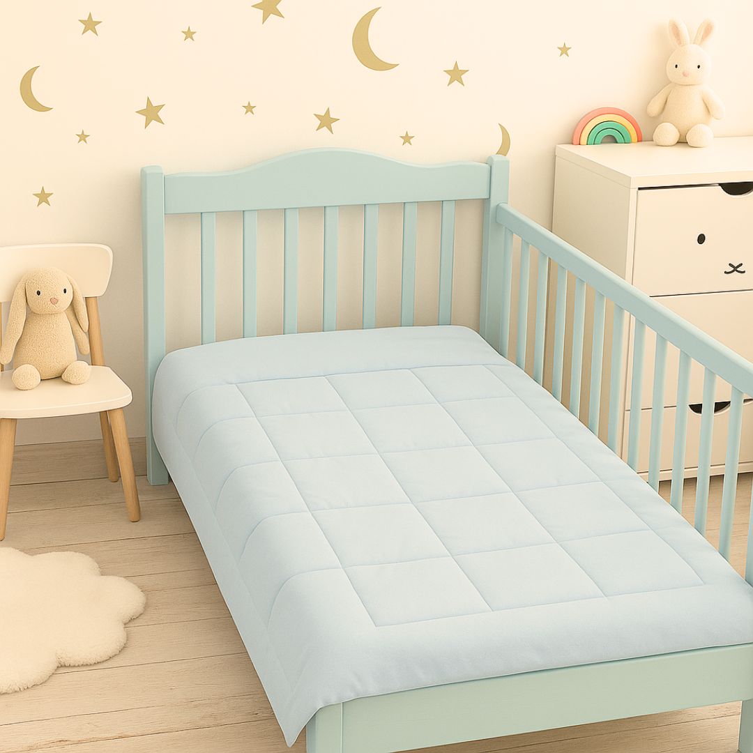 Allergie "STOP" - Kinderbettwäsche-Set (Bettdecke + kleines Kissen) 2-teilig - mit Einfassband