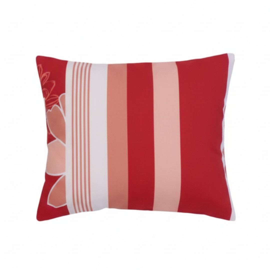 Kissenbezug aus Baumwolle - Kirschrot/Pfirsich