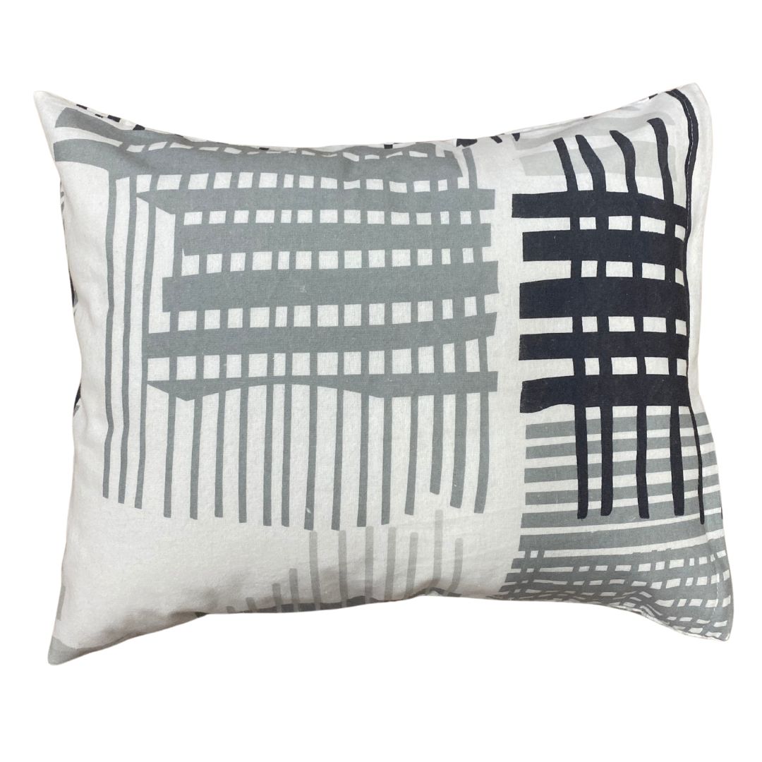 Flannel pillowcase - Grey/white