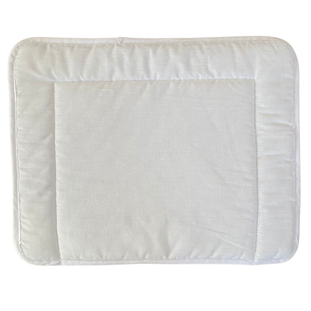 Allergie "STOP" flaches Kinderkissen - weiß gesteppt