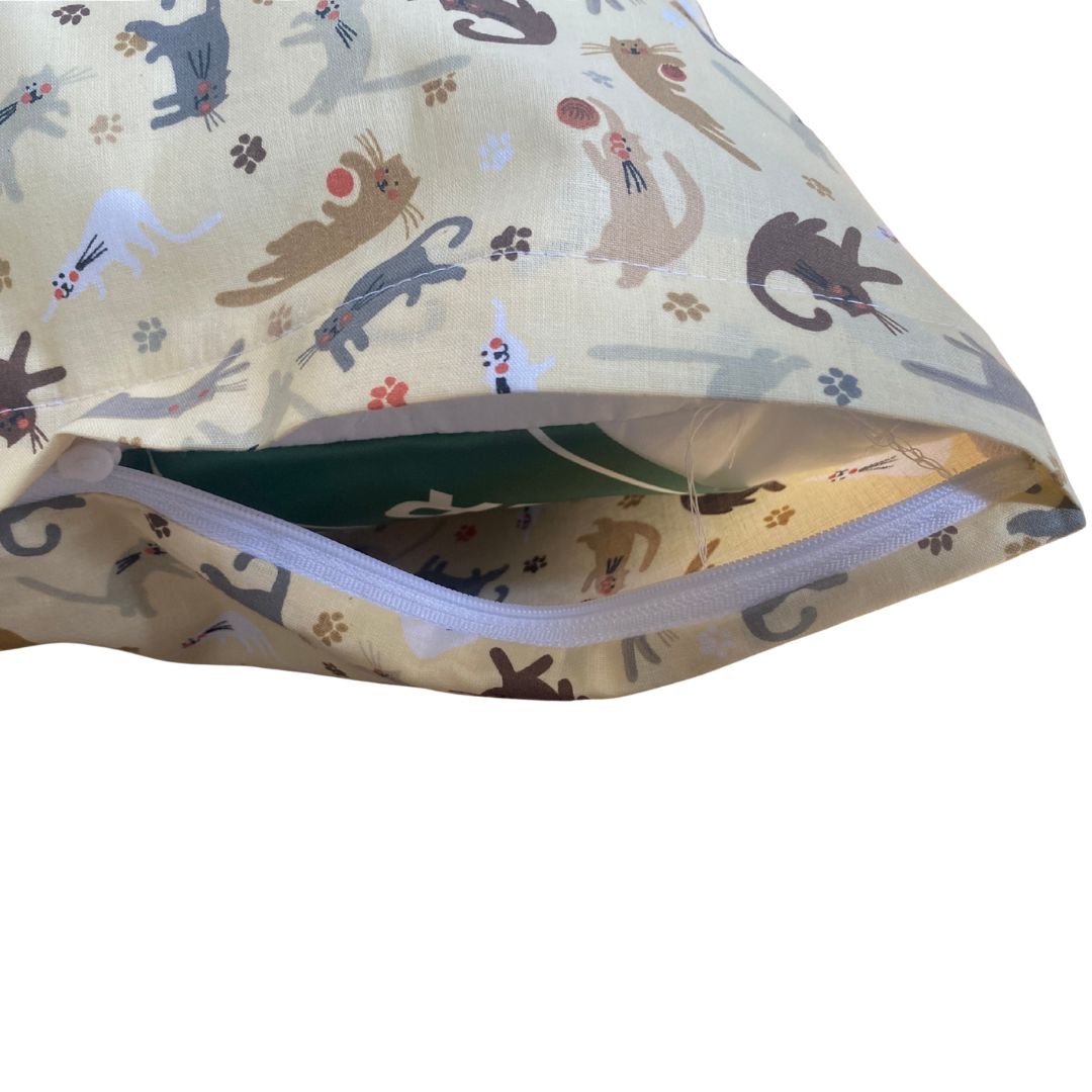 Baumwollkissenbezug - Springende Katzen