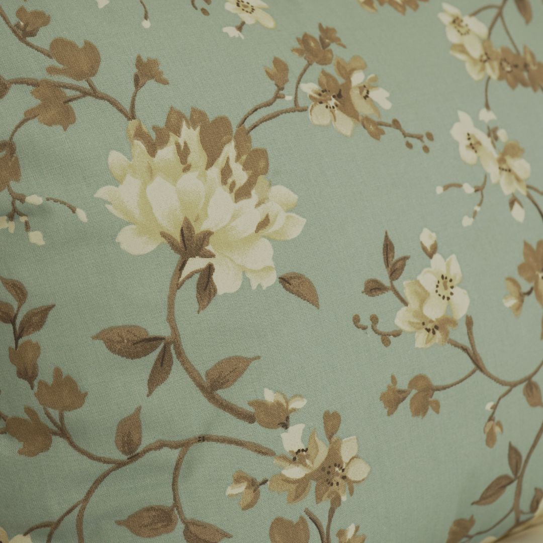 Cotton large pillowcase - Light blue floral