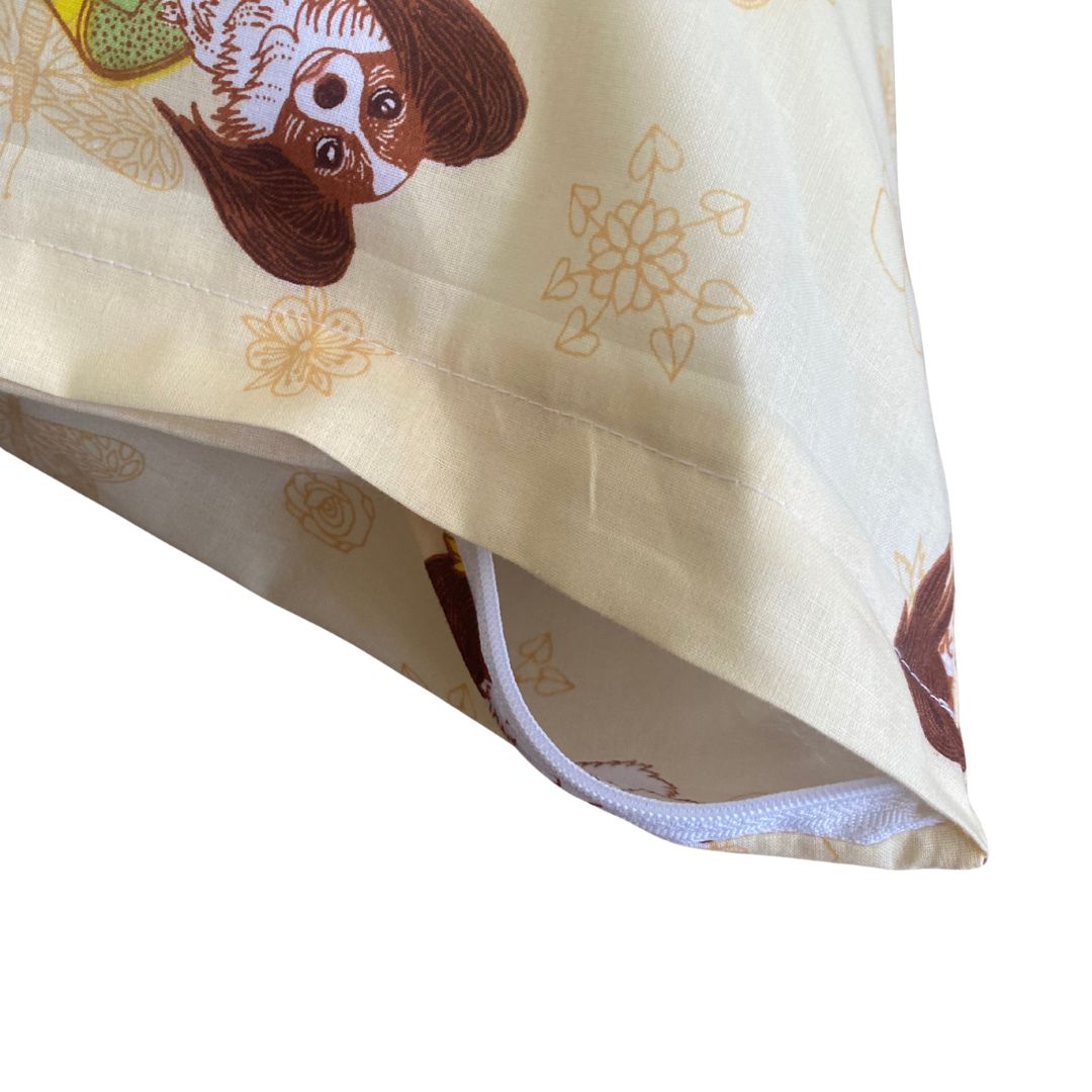 Pamut kispárnahuzat - Fekvő kutyás