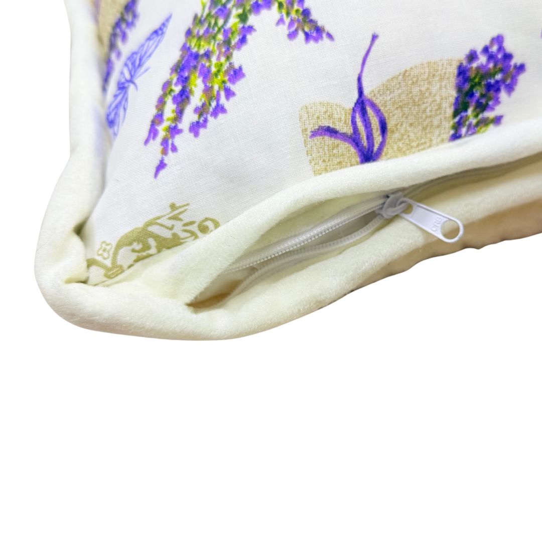 Single-sided wool lavender patterned small pillow - 600 gr/m2 - 40x50 cm