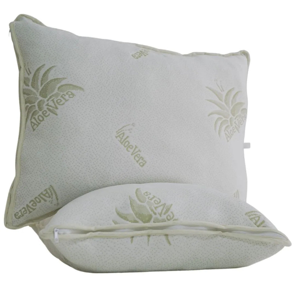 Aloe Vera 2-piece half pillow set - adjustable firmness