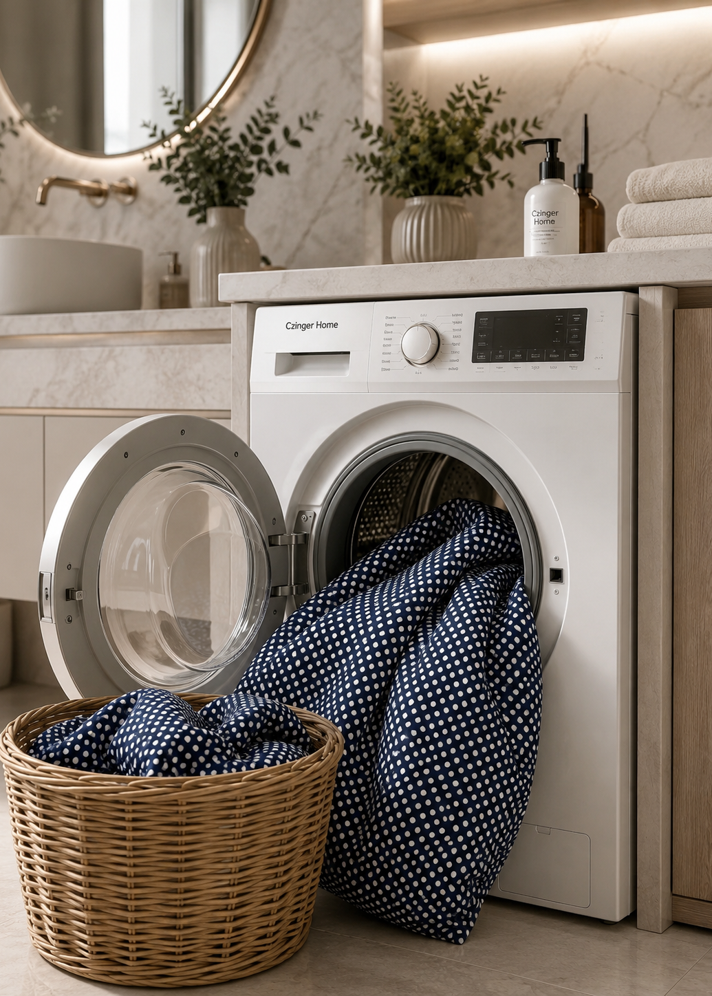 Cotton bed linen set - Blue circles