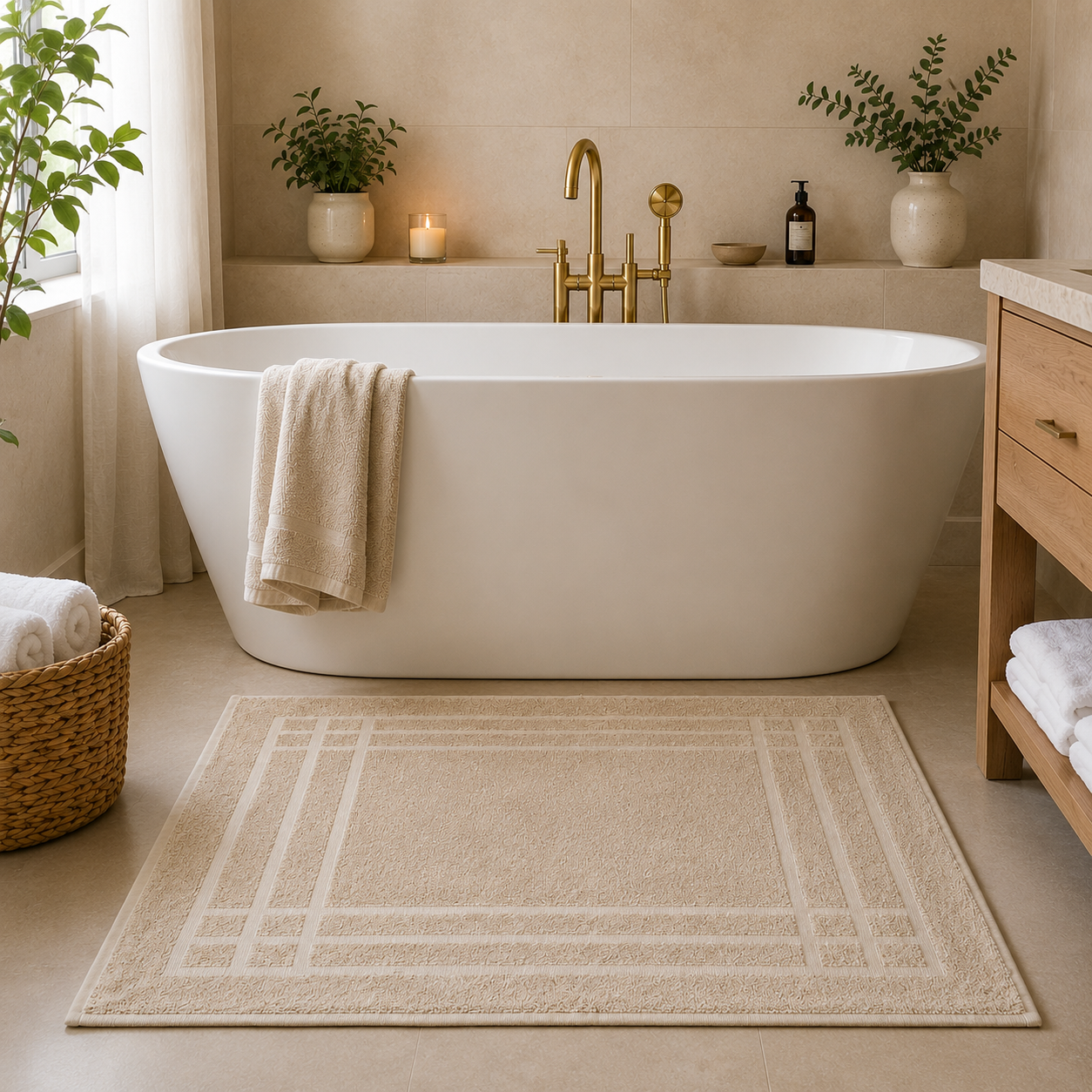 Sand Frame kádkilépő 650 gr/m2 – letisztult fürdőszobai elegancia
