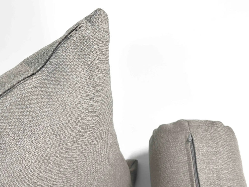 Dekokissen-Sets mit Füllung - mit Reißverschluss - Taupe