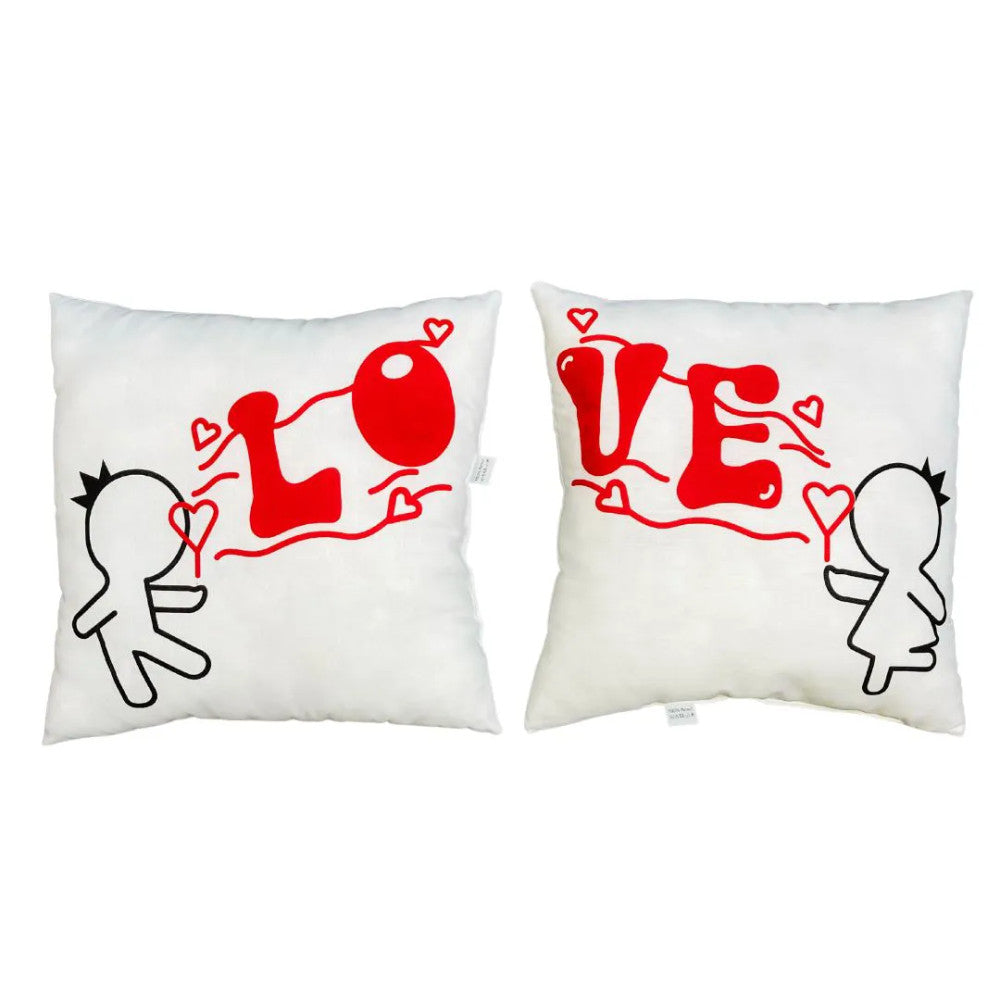 Szív küldi szívnek páros díszpárna - LOVE - 100 % pamut