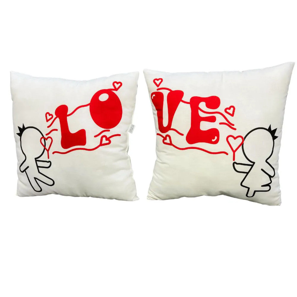 Szív küldi szívnek páros díszpárna - LOVE - 100 % pamut
