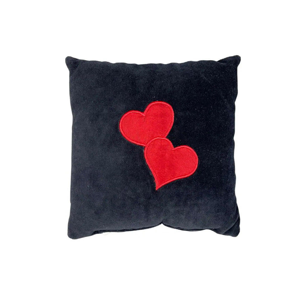 Szívecskés díszpárna - plüss - kicsi
