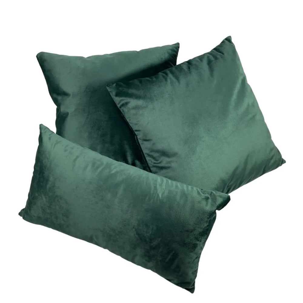 Moss green velvet decorative pillow sets - with inserts
