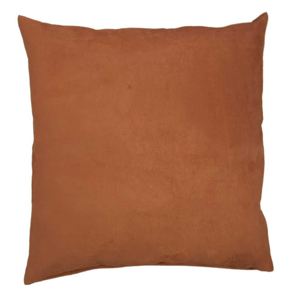 Lachsfarbenes Velours-Zierkissen – mit Füllung – 50x50 cm