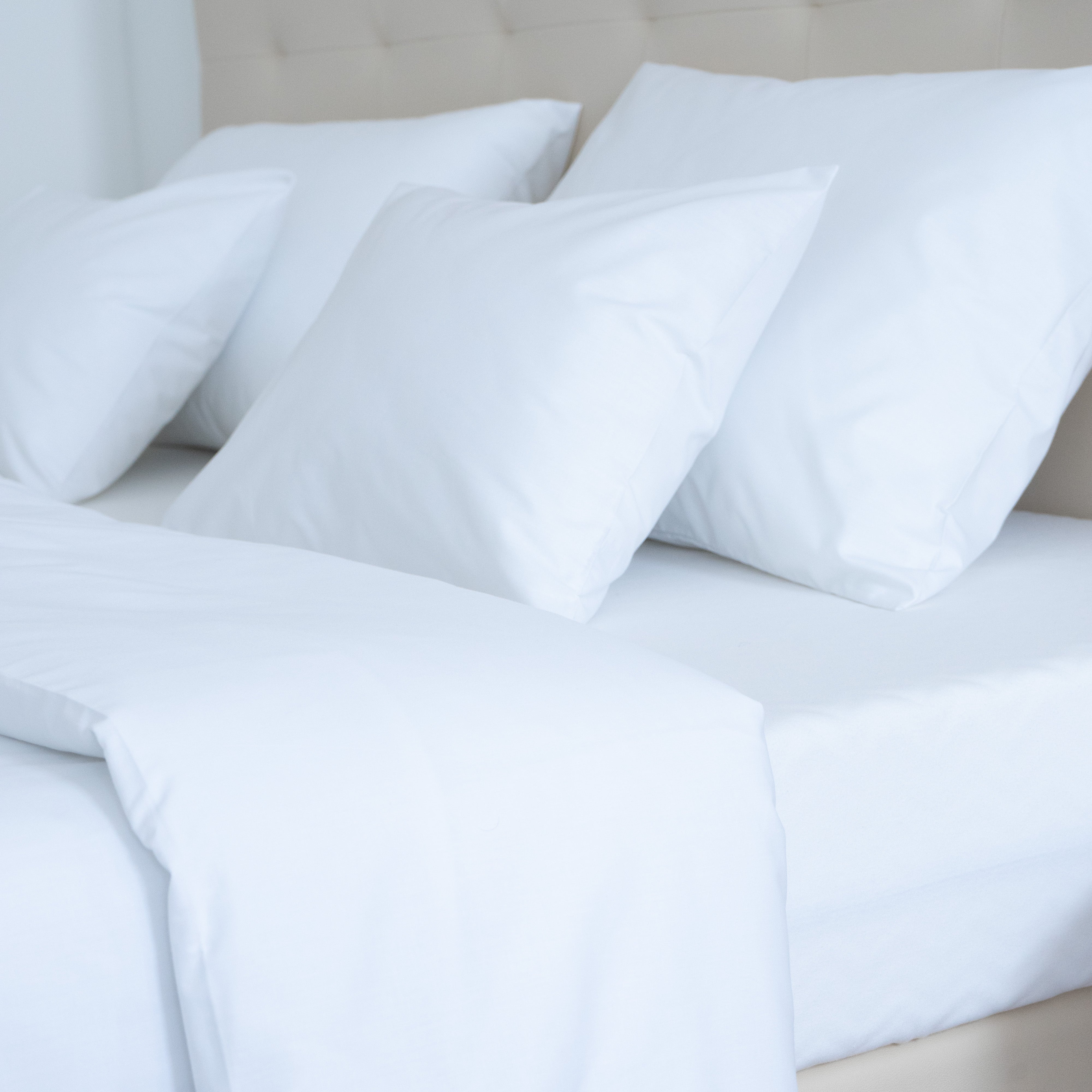 Hotel 100% cotton linen bed sheet set - fitted - set of 3 - 146 gr/m2