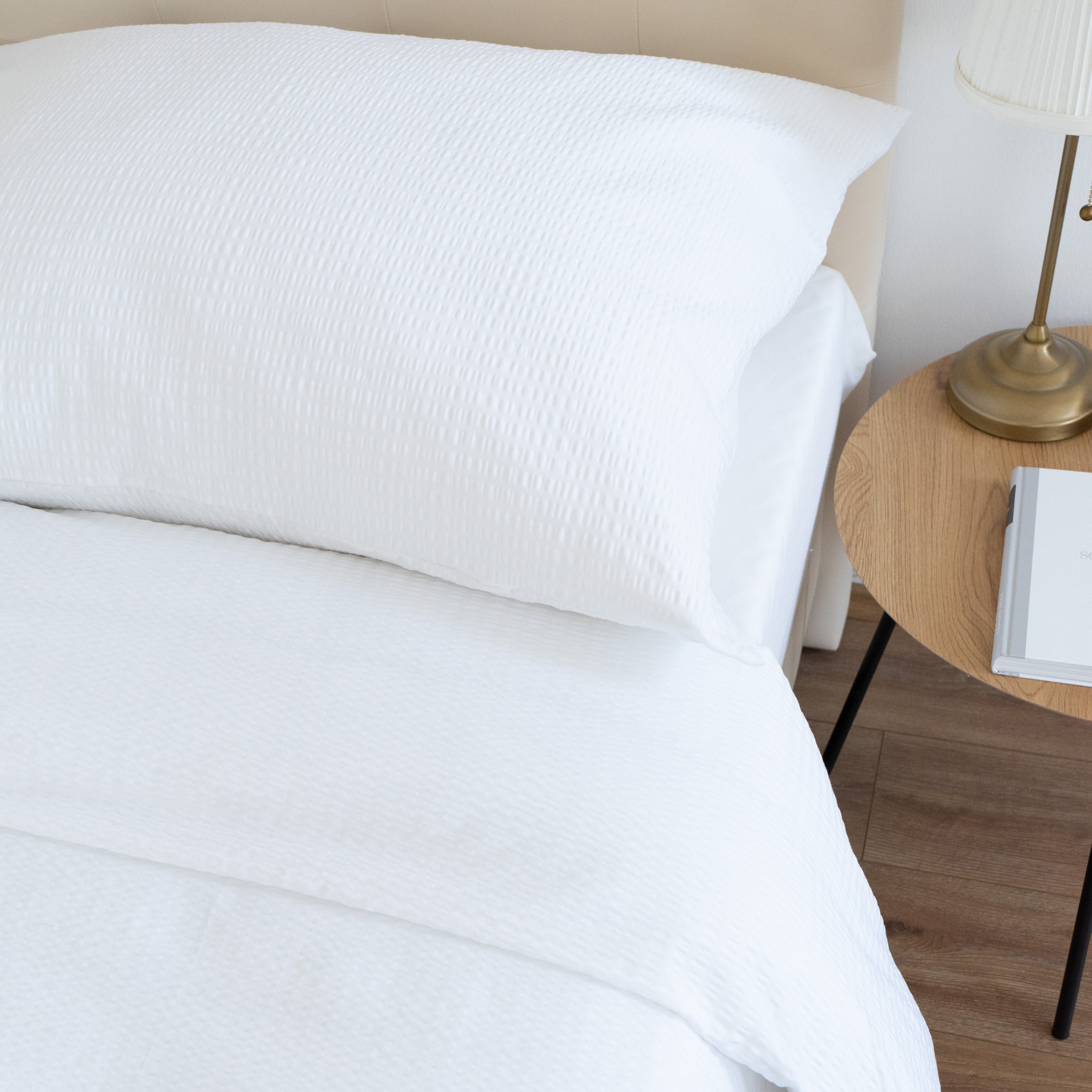 Crepe 100% cotton bed linen set - fitted - set of 2 - 130 gr/m2