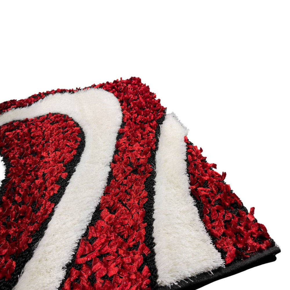 Rot-weißer gewellter Läufer