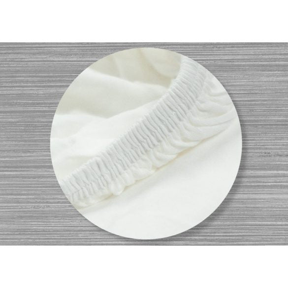 Baumwoll-Jersey Spannbetttuch Basic Weiß - 135 g/m2 - verpackt