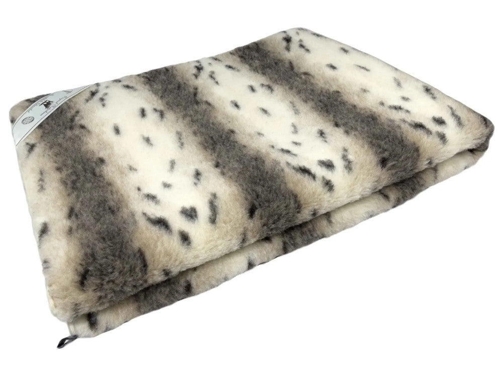 Doppelseitige Wolldecke – Luchs-Motiv – 550 g/m²