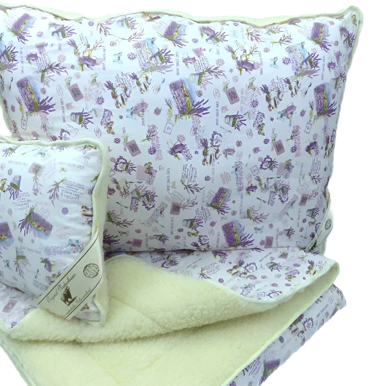 Woll-Baumwoll-Set (3-teilig) - Lavendel
