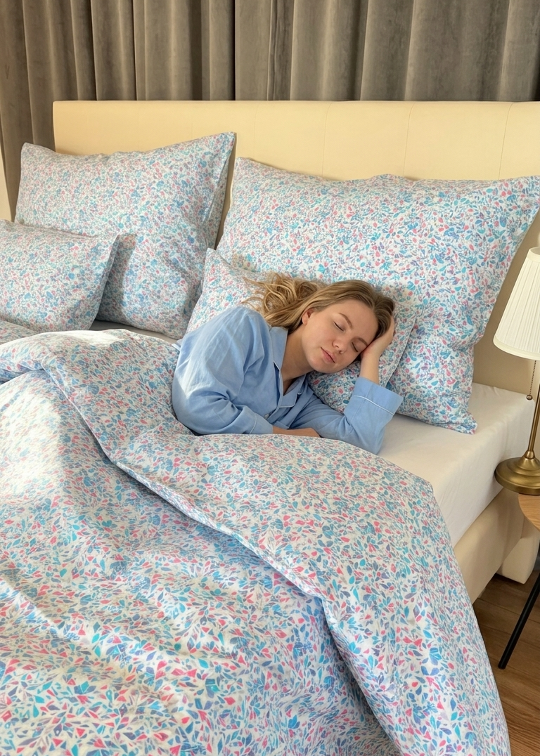 Baumwollbettwäscheset - Blaue Kreise