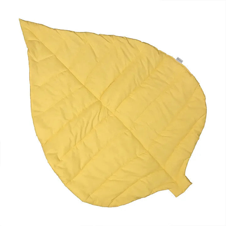 Leaf children's play mat and blanket - yellow