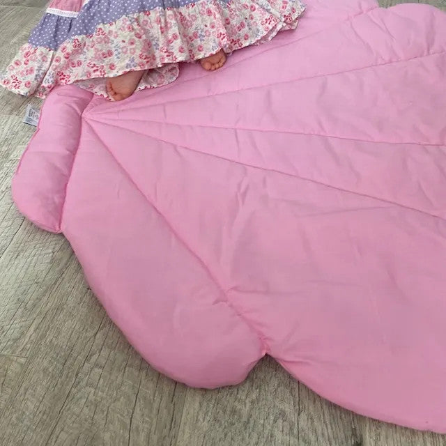 Kagyló gyerek játszószőnyeg és takaró - sötétrózsaszín