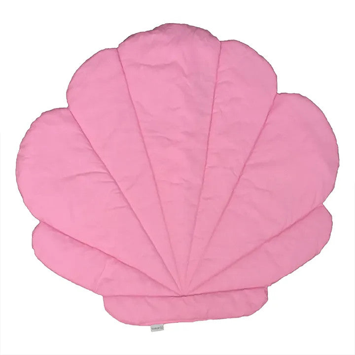Shell children's play mat and blanket - dark pink