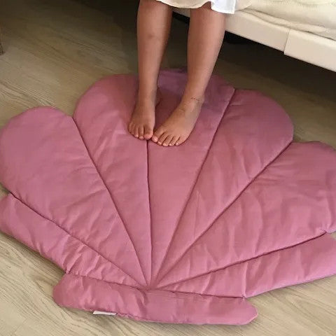 Kagyló gyerek játszószőnyeg és takaró - mályva