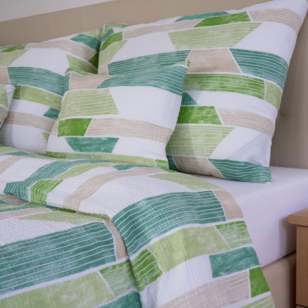 Green Harmony crêpe bedding – fresh natural elegance