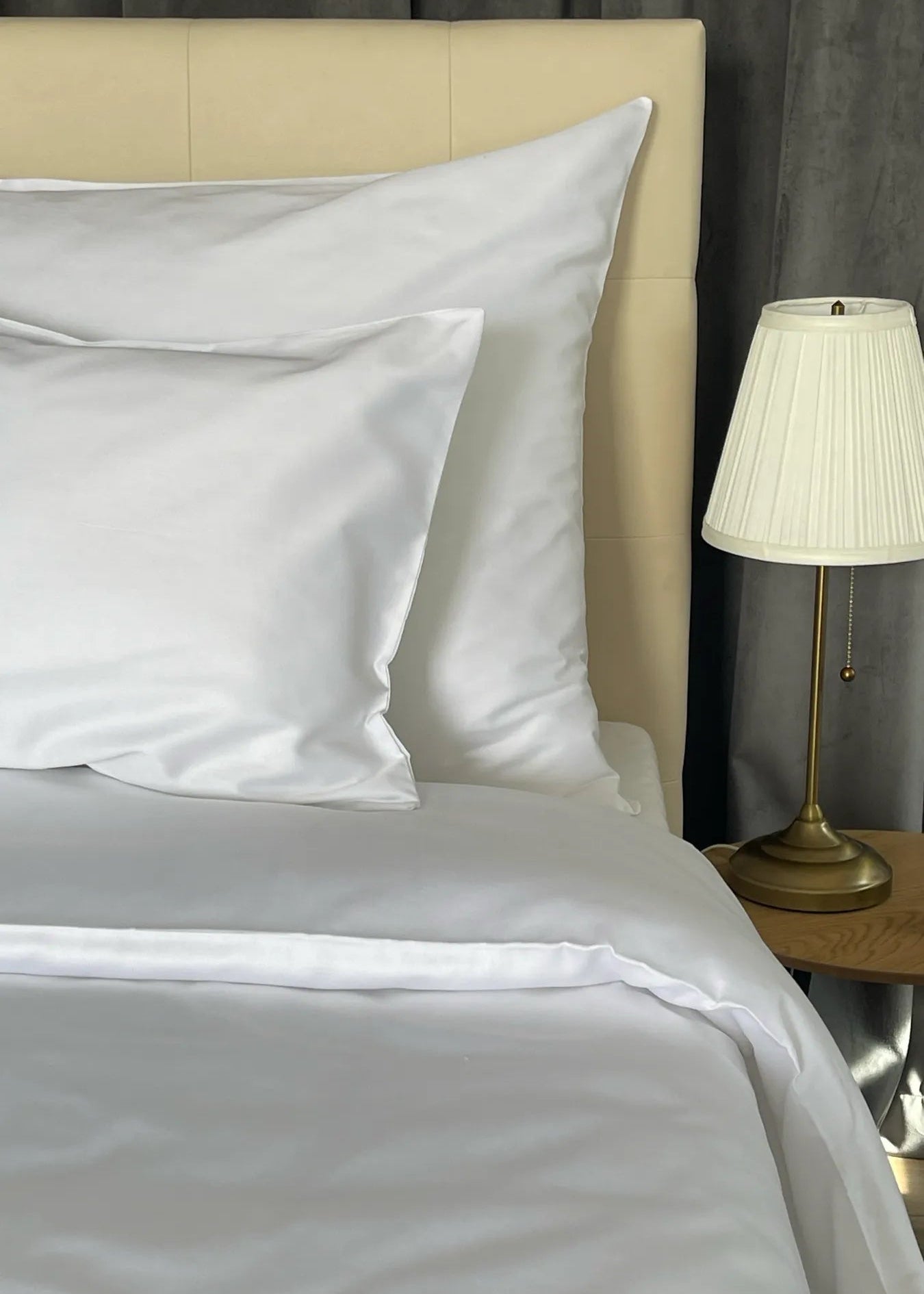 Weißes Satin-Bettlaken-Set, 100 % Baumwolle – mit Reißverschluss – 3er-Set – 130 g/m2