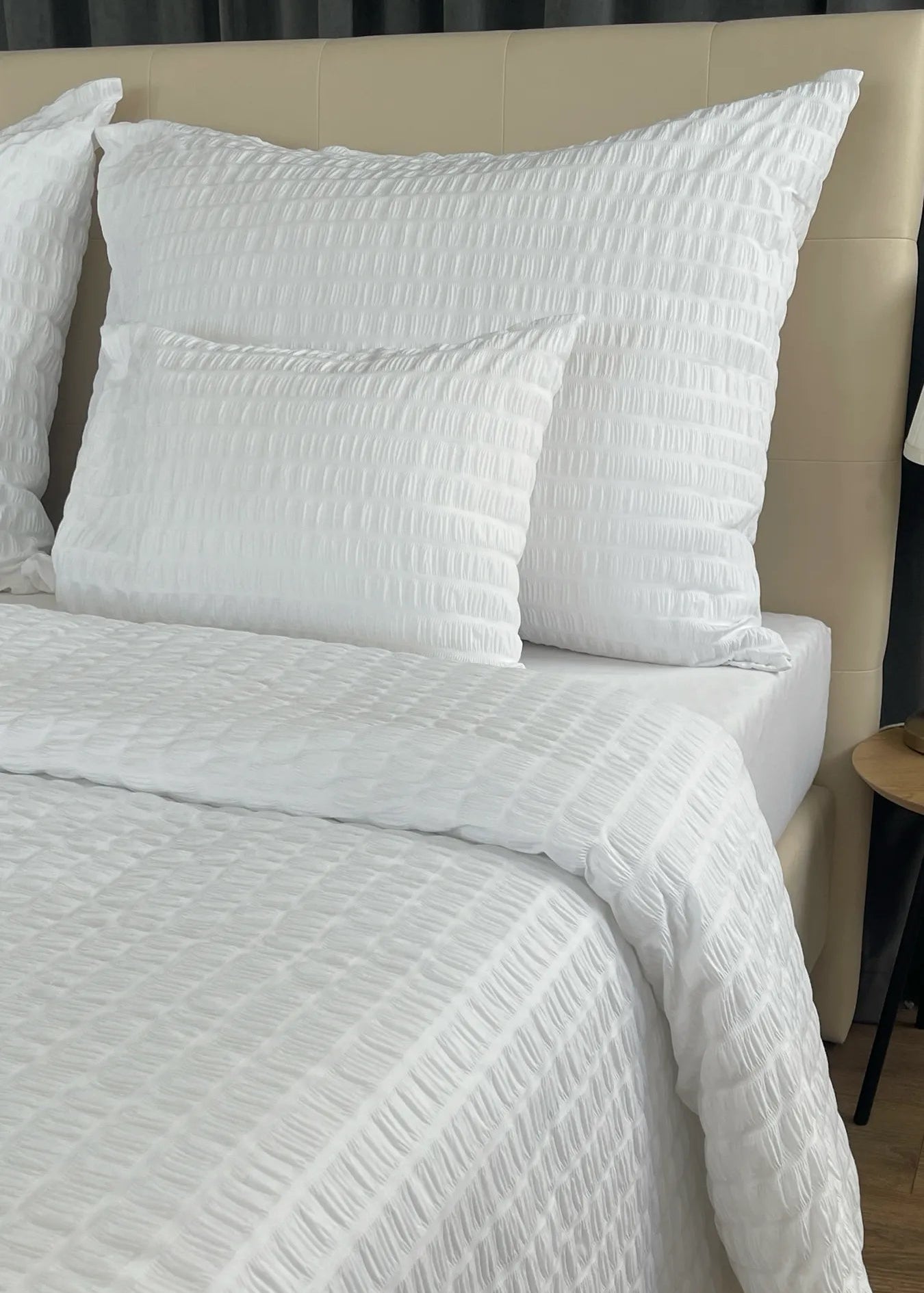 Crepe bed linen set - 80% Cotton - 20% PE - fold-over - set of 3 - 130 gr/m2