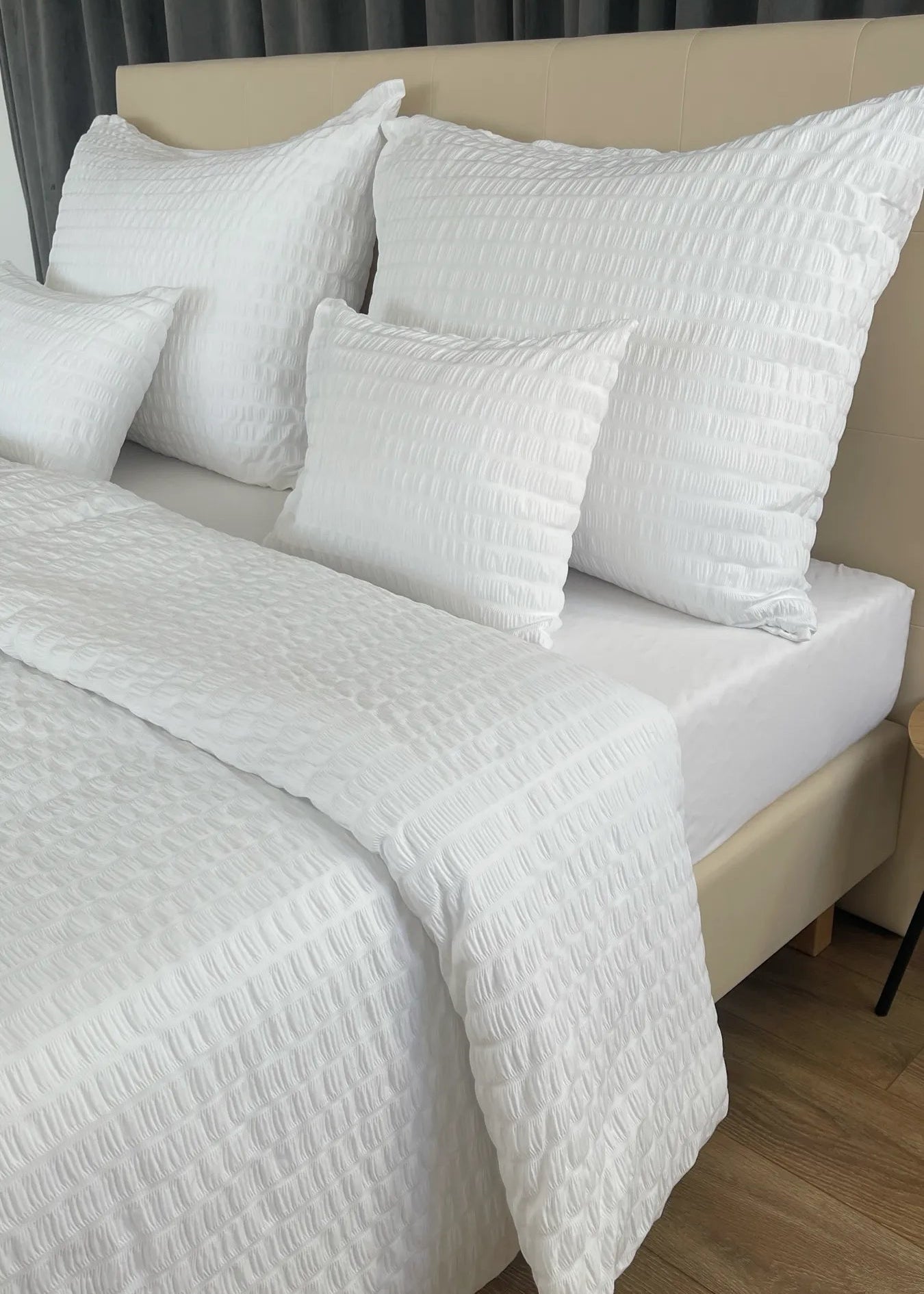Crepe bed linen set - 80% Cotton - 20% PE - fold-over - set of 3 - 130 gr/m2