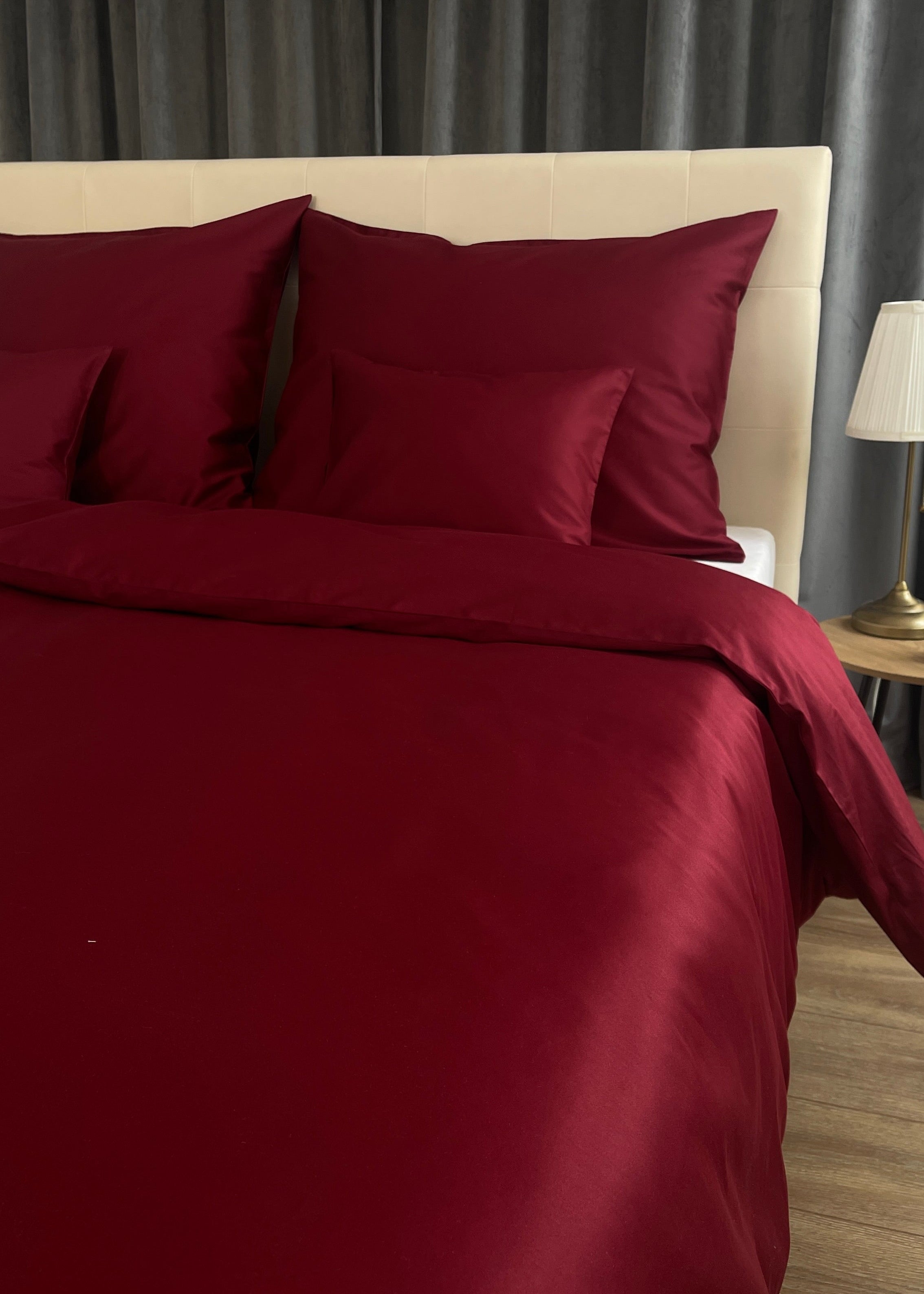 Mint solid satin bed linen set - TC 300