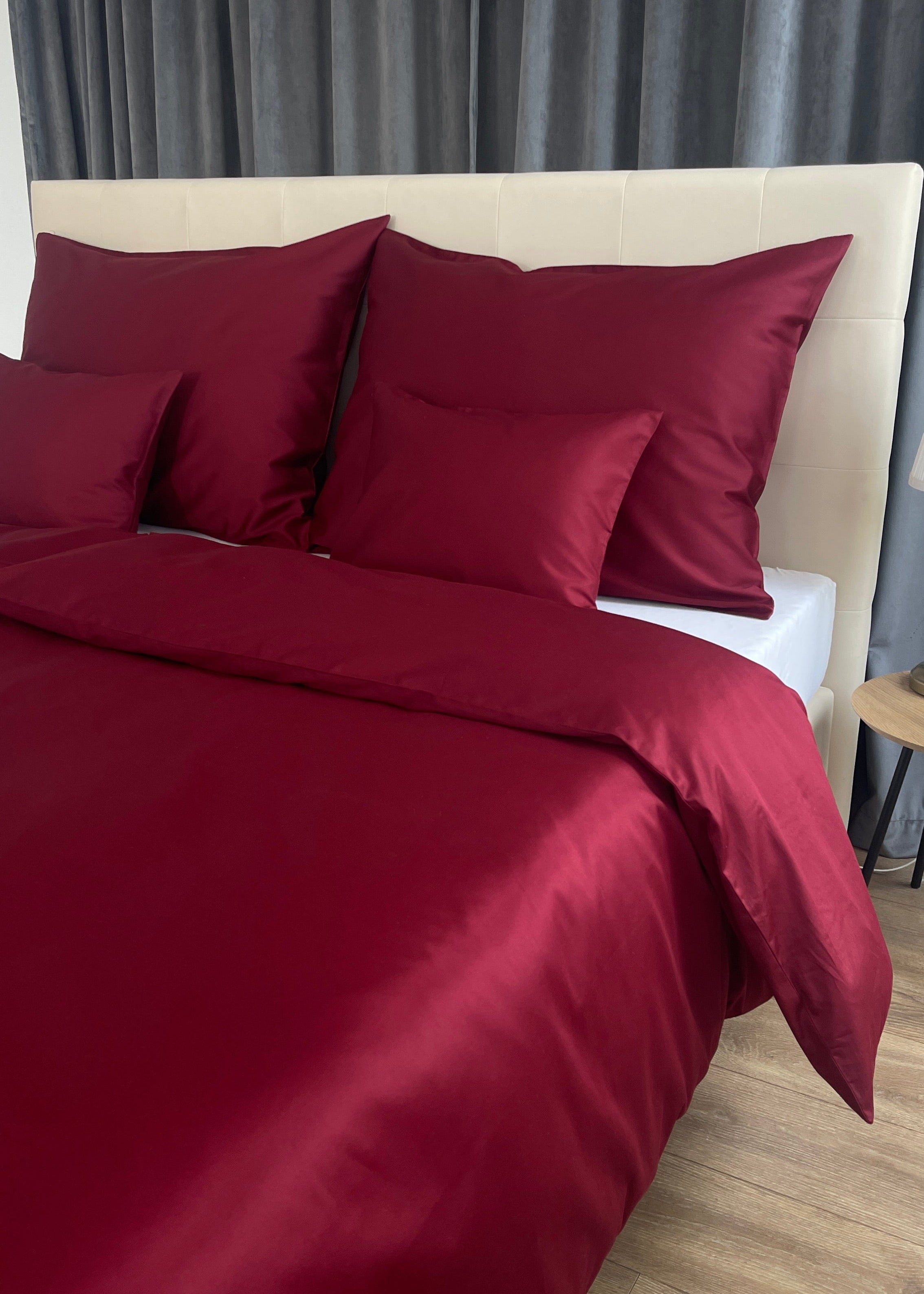 Mint solid satin bed linen set - TC 300