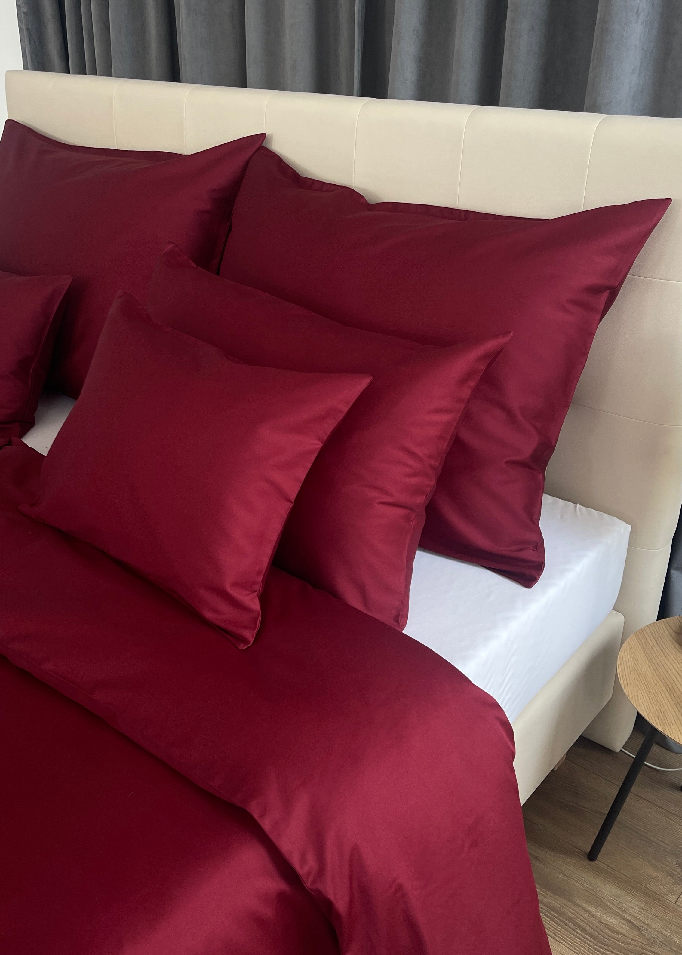 Mint solid satin bed linen set - TC 300