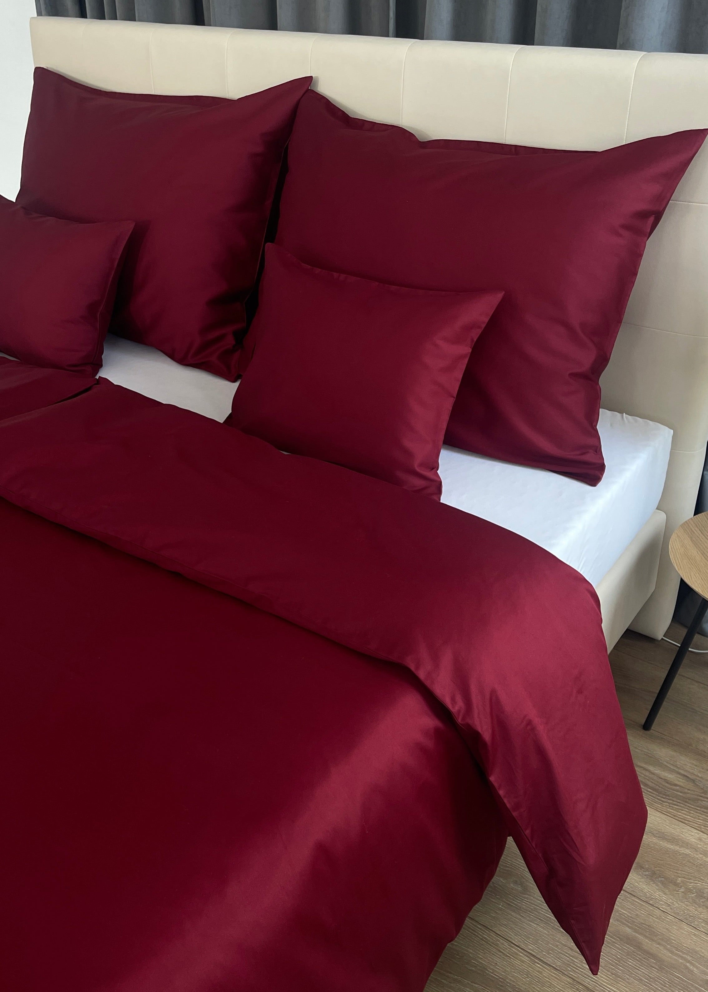 Mint solid satin bed linen set - TC 300