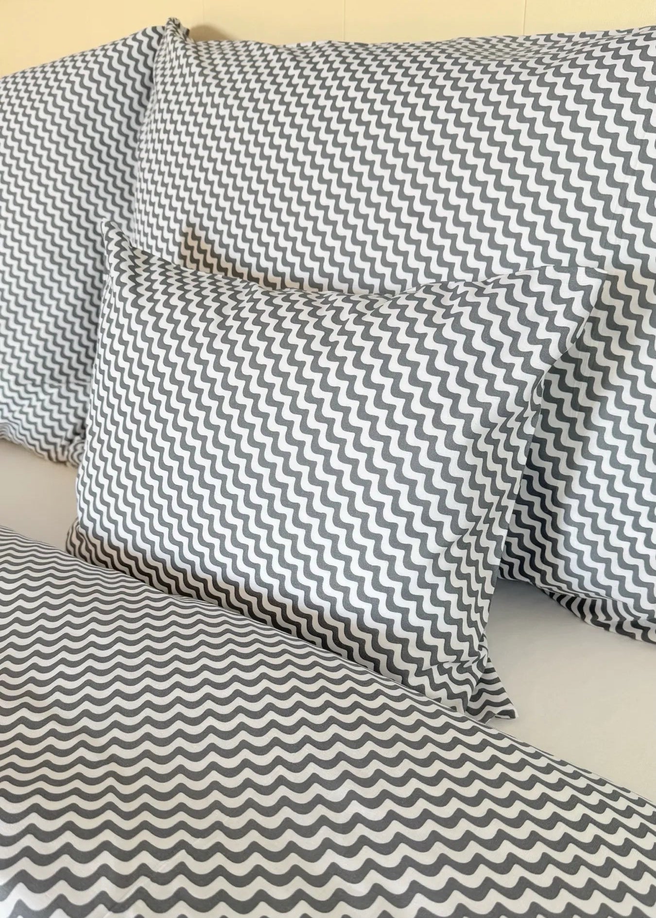 Pamut párnahuzat - Ezüstköd hullám