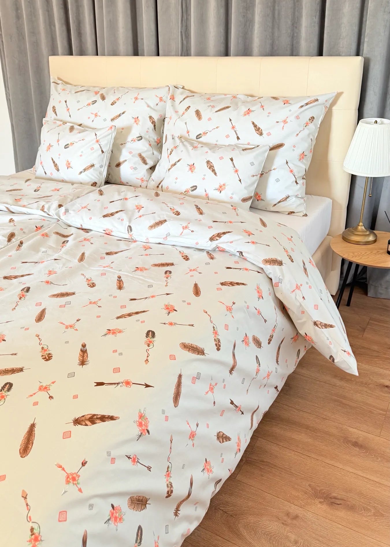 Cotton bed linen set - Blue circles