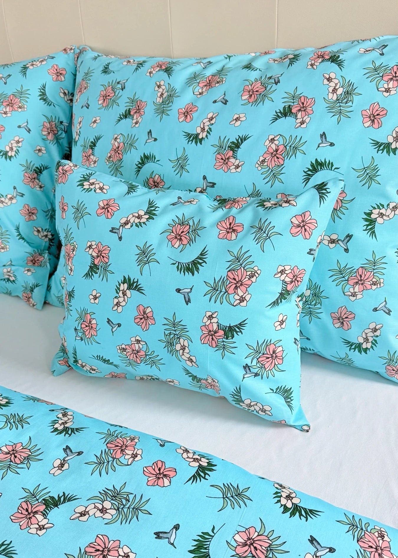 Cotton bed linen set - Blue circles