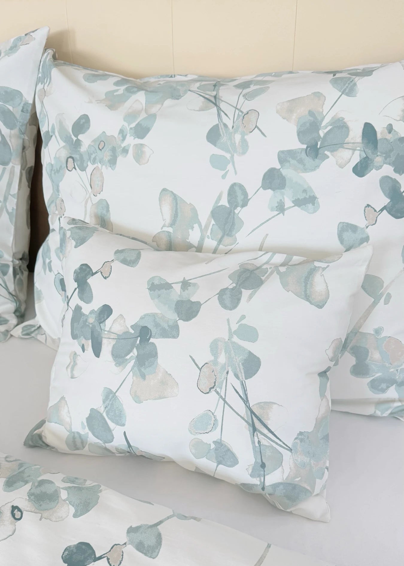 Mintfarbenes, einfarbiges Satin-Bettwäscheset – TC 300