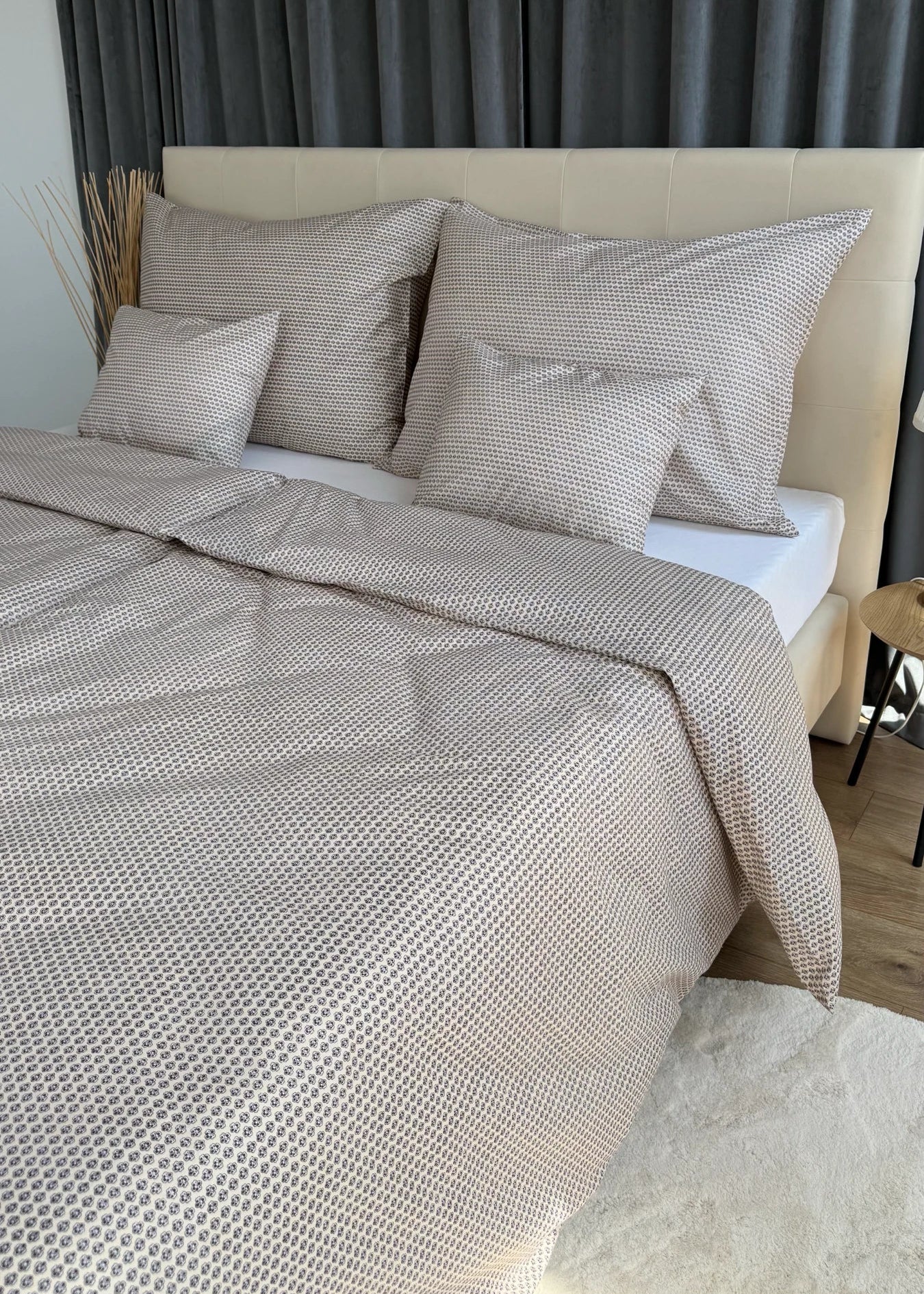 Cotton bed linen set - Blue circles