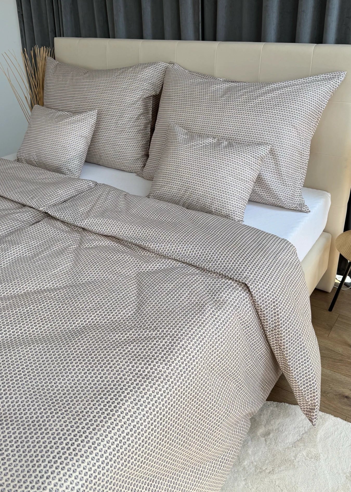 Cotton bed linen set - Blue circles